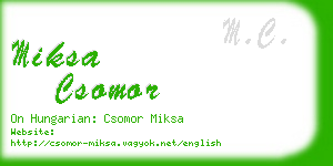 miksa csomor business card